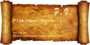 Plakinger Veron névjegykártya